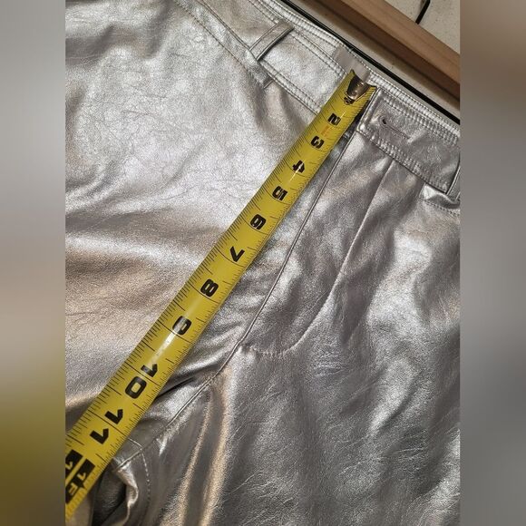 Anthropologie The Ettie High-Rise Crop Wide-Leg Pants by Maeve: Metallic 27 new - Picture 9 of 10